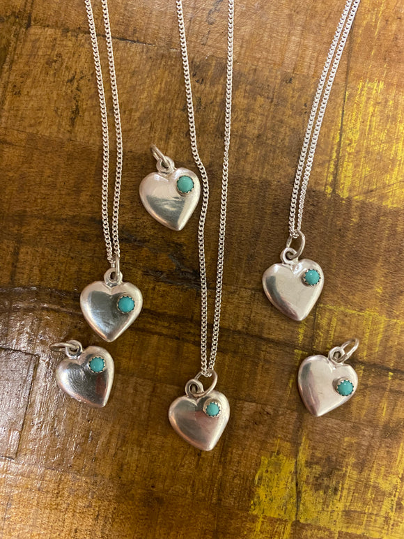 Sterling Silver Heart w/Turquoise
