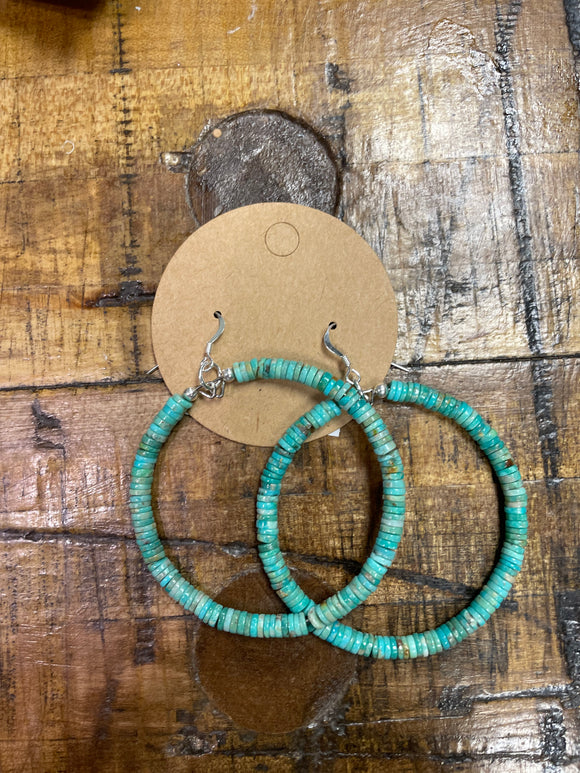 Turquoise hoop earrings