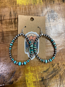 Navajo Pearl and Turquoise Earrings