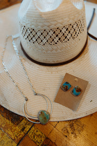 Square Turquoise Earrings