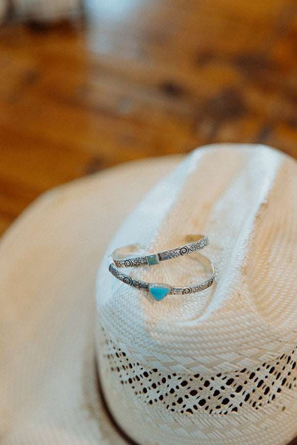 Stamped Turquoise Cuff