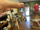 Silver Twist Cowboy Hat Hoop Earrings