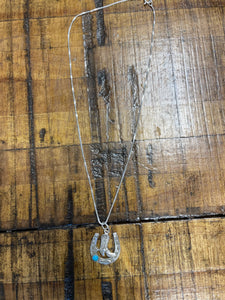Horseshoe and Cowboy Boot Charm Necklace