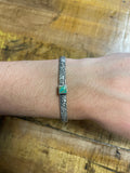 Stamped Square Turquoise Cuff