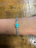 Stamped Turquoise Cuff