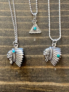 Indians & Teepees Charm Necklace