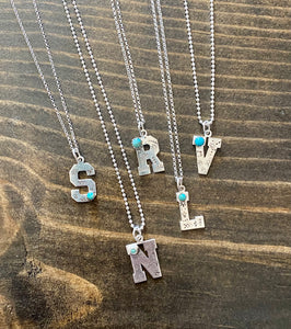 Single a Stone Initial Necklace